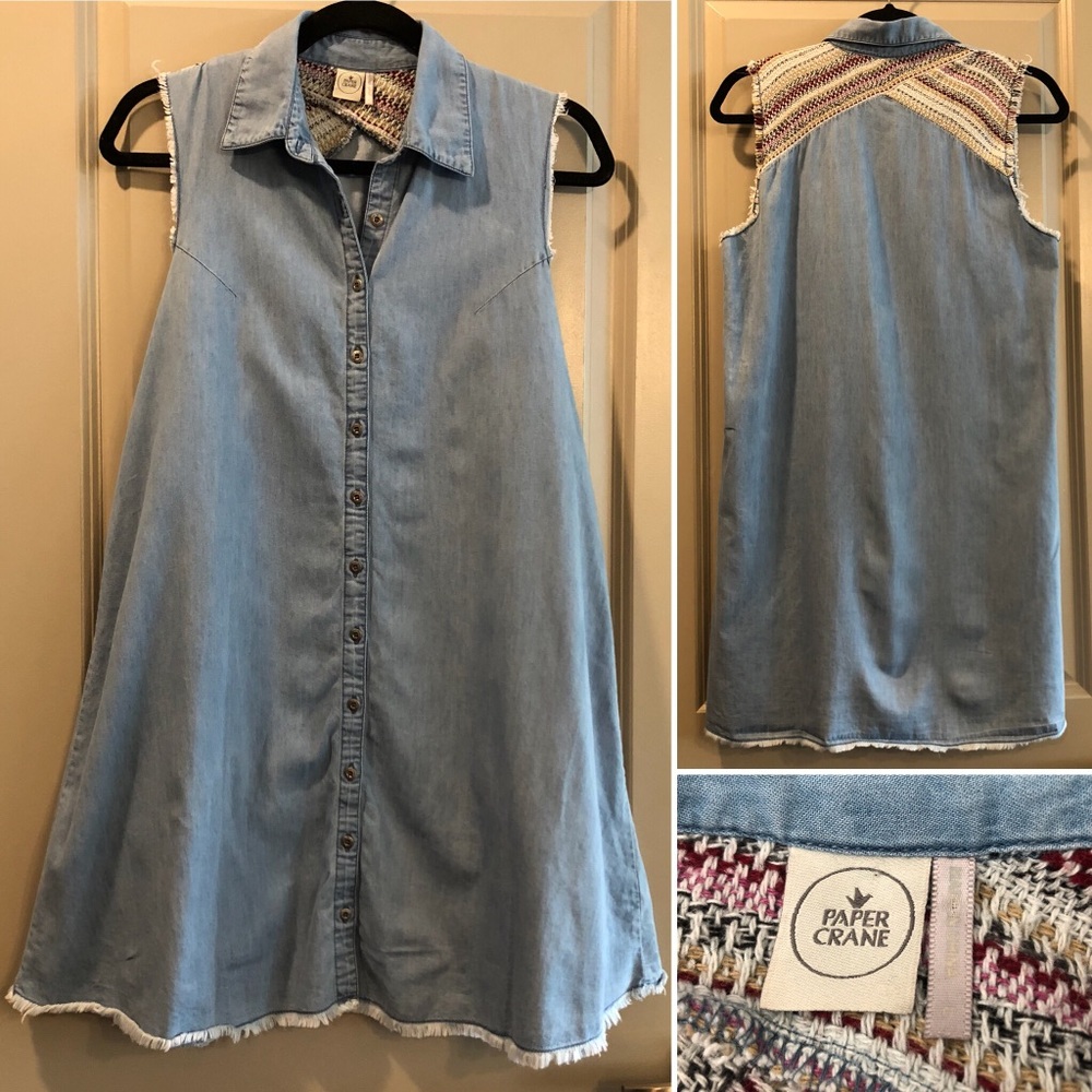 Paper Crane | Chambray Tunic Shirt Dress